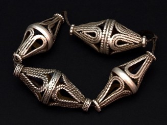 4 Silver openwork old beads