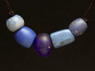 5 Dutch trade beads (Blue...