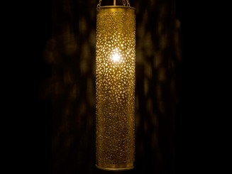 Copper openwork tube lamp