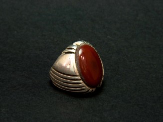 Silver and agate ring (L)