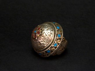 Silver and beads old ring