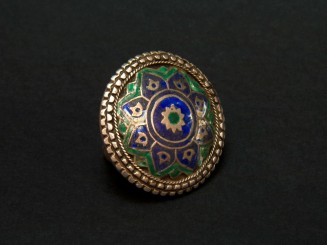 Silver and enamel round ring