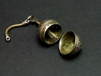 Old silver perfume amulet