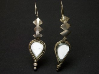 Silver and mirror earrings.
