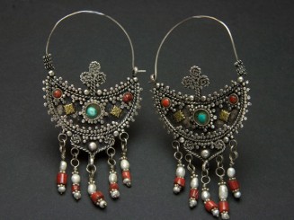 Kuchi old silver earrings