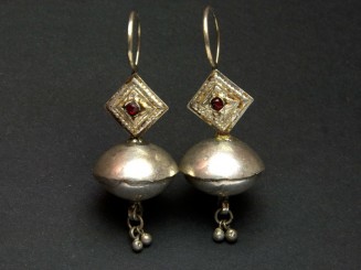 Silver glass ball earrings