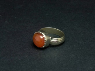 Silver and agate ring