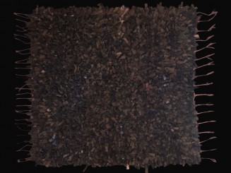 Knotted leather rug