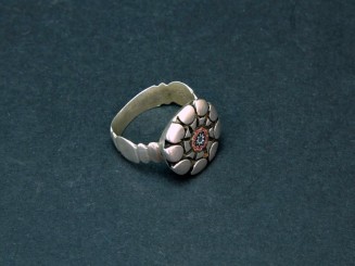 Old silver and chevron ring