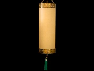 Paper shade copper lantern