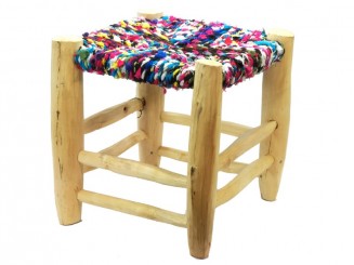 Wood rags stool (low)